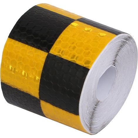 Gelb Schwarzes Gitter Honeycomb Reflektierendes Sichtbarkeitsband 5cm (1/3)