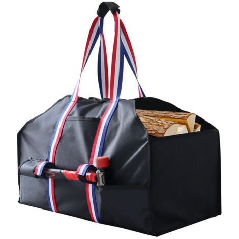 Sac fourre tout en tissu Oxford pour bois de chauffage, poignée en sangle colorée, sac fourre tout durable pour bois de chauffage avec poignée, adapté aux poêles à bois, camping en plein air (1/5)