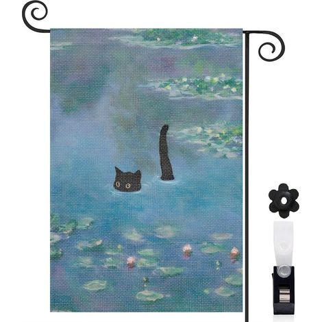 Drapeau de jardin Bienvenue en toile de jute 45 x 30 cm double face décoration extérieure (1/5)