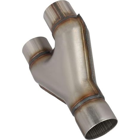 Tuyau Échappement 76mm Inlet × 63.5mm Double Sortie – Acier Inox 409 – Longueur 254mm – Raccord Y Pipe Soudable Universel Tube d’échappement en Y (1/4)