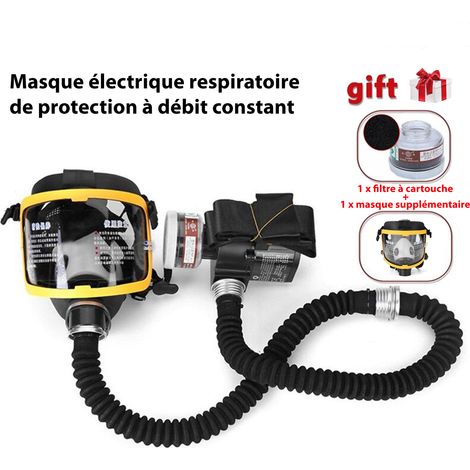 Masque de protection respiratoire électrique à débit constant – 2 filtres à cartouche – Pour gaz nocifs – Confort optimal – Usage professionnel – M-E (1/5)
