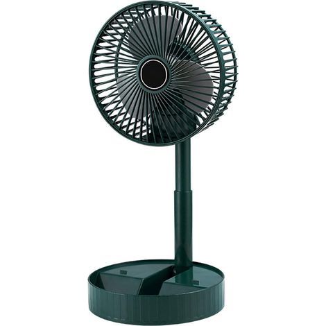 Ventilateur télescopique pliable sans fil, batterie 2000 mAh rechargeable USB, 3 vitesses, hauteur réglable (mini) (1/5)