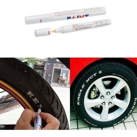 Feutre - MKK50 - Marqueur permanent - Blanc - Pour pneus de voiture et de moto (1/4)