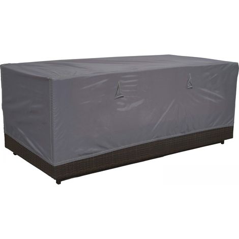 Oviala – Housse de protection imperméable pour salon de jardin 3 places – 205x75x60 cm – 100% polyester enduit PVC – 2 aérateurs pour condensation (1/5)