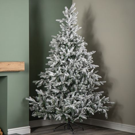 8ft (2.4m) Snowy Grandis Fir Artificial Christmas Tree with 2935 Tips & Metal Stand (1/5)