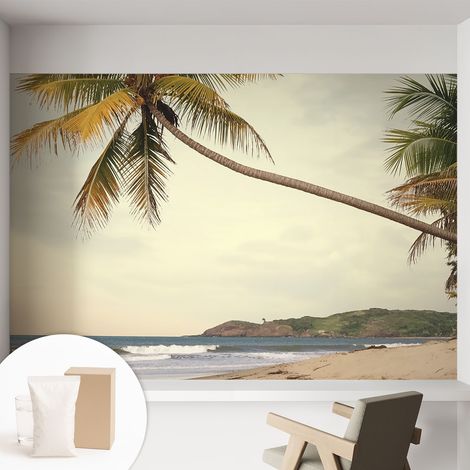 Fototapete Vliestapete mit Kleber - modern Wohnzimmer - Wanddekoration - einfach anzubringen Tropische Landschaft 152x104 cm (1/5)