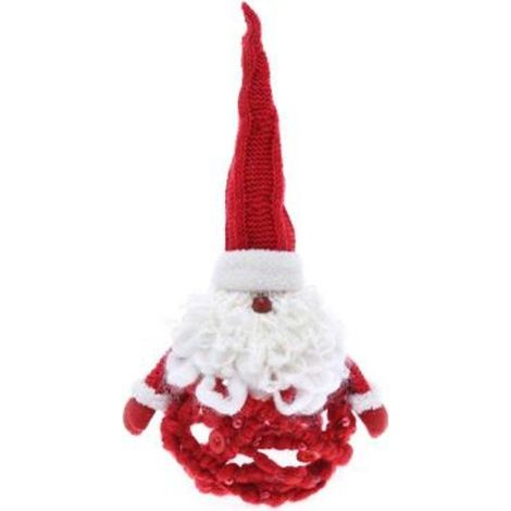 Sfera palla babbo natale per albero 25 cm - colore rosso/bianco - addobbo decorazione natalizia