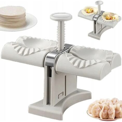 Machine à pierogi automatique – Double moule pour fabrication rapide – Acier inoxydable – Facile à utiliser – 2 raviolis à la fois (1/5)