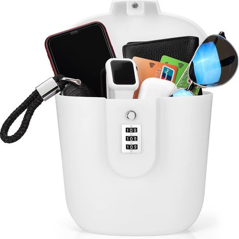 Filiyano-Coffre-fort antivol - Coffre-fort de voyage portable avec serrure à combinaison pour la plage, le camping, les voyages (blanc) (1/5)