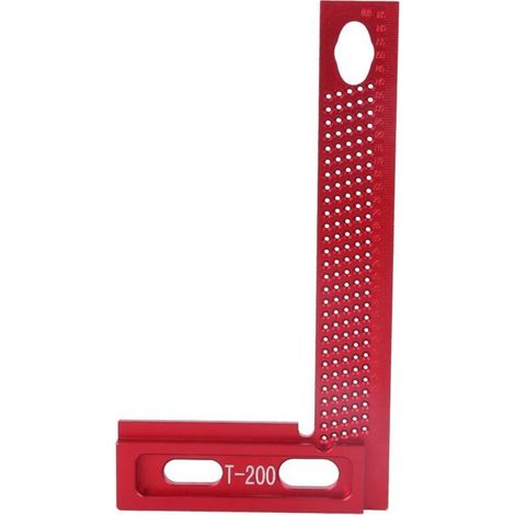 Positionierwinkel 90 Grad, perforiertes Aluminiumlegierungs-Winkellineal für Holzbearbeitung, Präzisionswinkel, T-förmiges Lineal für Holzbearbeitung (1/4)