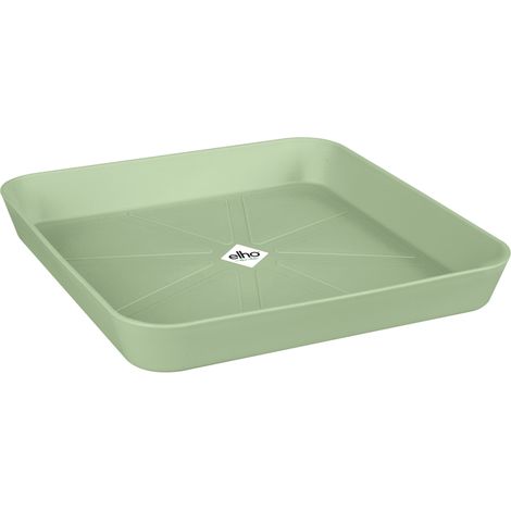 Elho Loft Urban Soucoupe Carrée 22 - Vert - L 23 x B 22.5 x H 3 cm - extérieuraccessoires - 100% recyclé