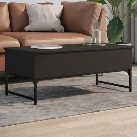 Table basse, Table de salon, Bout de canapé noir 100x50x40 cm bois d'ingénierie et métal WFE839036 DESIGN IN (1/5)