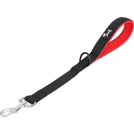 1 - Laisse Chien - Accessoire Chien - Poignée Rembourée Pour Contrôle En Proximité Et Marche Au Pied Nylon Robuste Gros Et Moyen Chiens Noir 46cm (1/5)