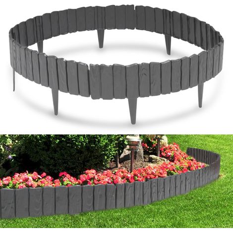 SWANEW 4 pezzi Bordi per prato in legno Bordi per prati Bordi per letti in plastica per giardino, prato 2.3 m Antracite (1/5)