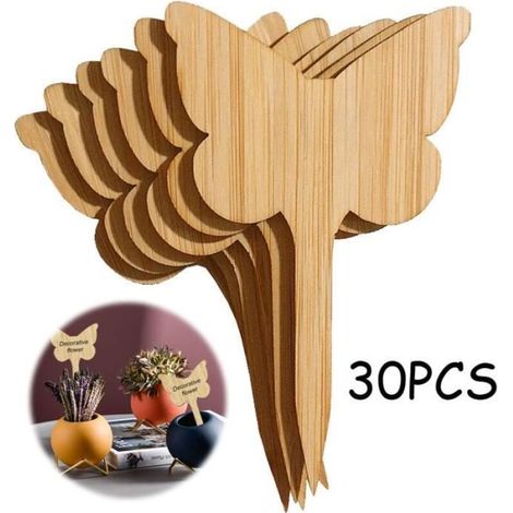 Plant tags - natural bamboo, eco-friendly, customizable, plant in soil.