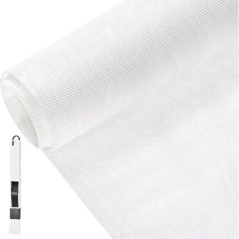 Moustiquaire Fenêtre 150x270cm Moustiquaire en Fibre de Verre Rouleau Moustiquaire Maille d'Écran Anti-Mouches Filet Écran Insecte DIY Moustiquaire pour fenêtres et Portes(Blanc)