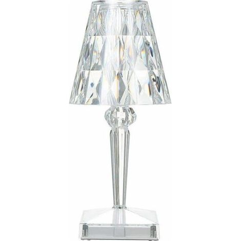Lampe De Table En Cristal De Diamant, Par Usb, Temperature/Luminosite Reglables, Type Tactile De Batterie Au Lithium - Avec batterie, type tactile
