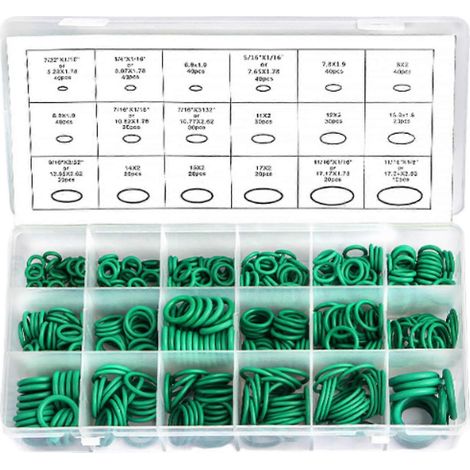 Kit de 530 joints toriques de qualité supérieure pour la réparation de la plomberie de climatisation automobile. (1/5)