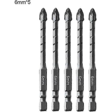 Jeu de 5 forets excentriques uniques, compatibles avec le perçage de précision du verre et des plastiques (B) haute qualité WHBYV (1/4)