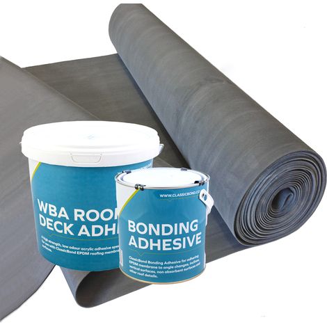 ClassicBond EPDM Rubber Roofing Kit for Flat Roofs - 1.2mm Membrane with Adhesives 2.5m x 3.5m