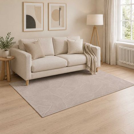 vidaXL Tappeto IZA Beige 120 x 170 cm 100% Poliestere Pelo basso (1/5)