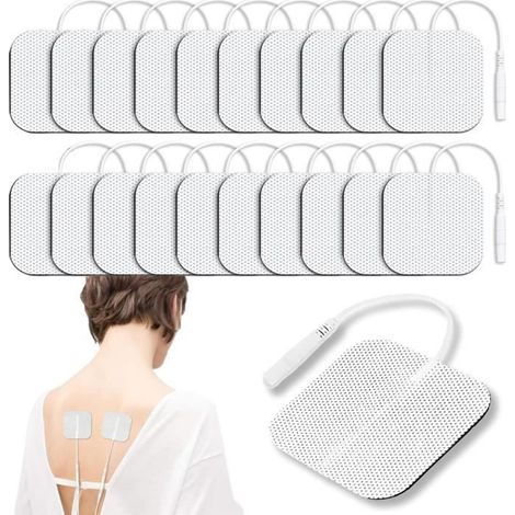 Électrodes adhésives - TENS - 20pcs - 5x5cm - Réutilisables - Conductivité élevée (1/4)