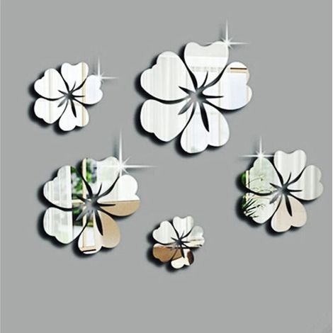 Set of 5 3D Acrylic Wall Stickers for Living Room Bedroom Decoration (1/5)