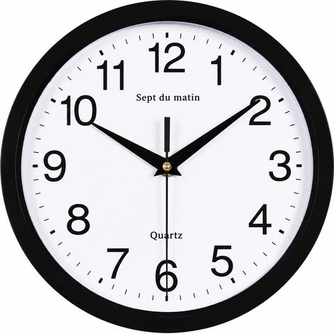 Horloge murale à quartz silencieuse 22,8 cm noir modèle 7672 réf 0806 25 × 25 × 10 cm 300 g – Livraison gratuite