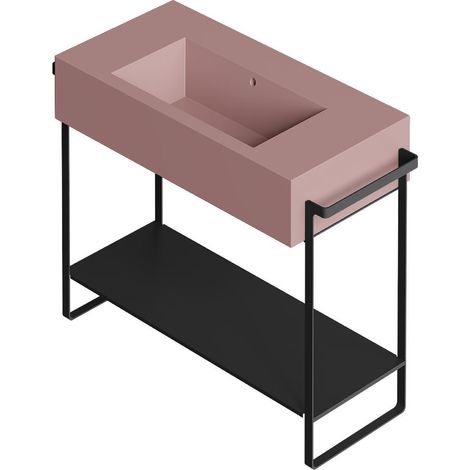 KUBO 100 Mauve mat 1 trou Bonde Siphon Ch + structure