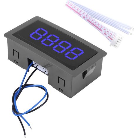 Compteur de Dos de Dos avec Un Câble, Lumière LED Lumineuse pour Une Lecture Claire, Une Installation Stable et Facile, Adaptée à L'équipement D'automatisation, BlueGreenred (Rouge) (Blue) (1/5)