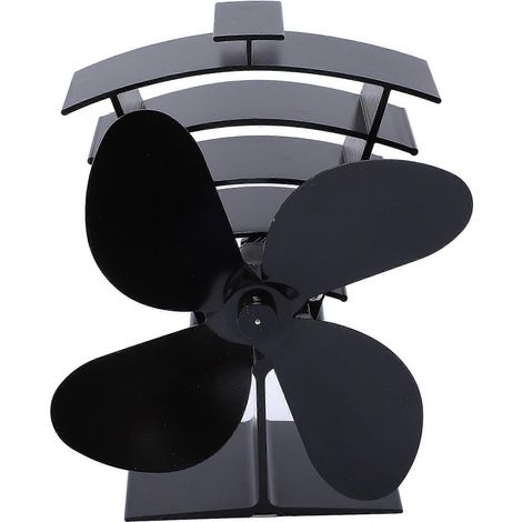 4 Lames Ventilateur de Poêle Autonome Silencieux, Diffusion Rapide de Chaleur pour Foyer à Bois et Charbon, Circulation d'Air Efficace (1/5)
