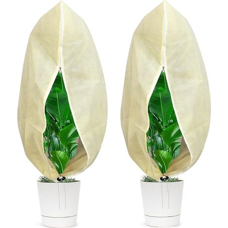 2Pièces 80 x 120cm Voile Hivernage Plante Exterieur, Indéchirable et Réutilisable Housses de Protection pour Plantes avec Cordon de Serrage et Zipper pour Jardin Plantes Arbustes Arbres Pot (1/5)