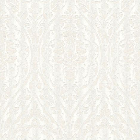 Baroque wallcovering wall Profhome 961954 textile wallpaper textured baroque style matt cream white 5.33 m2 (57 ft2) (1/5)