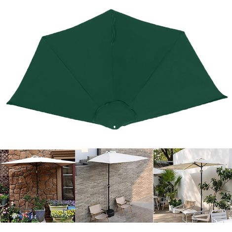Housse de rechange pour parasol de 2,7 m, protection contre le soleil et la pluie, imperméable pour parasol-convient pour parasol demi-lune extérieur