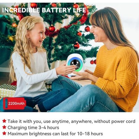 Sveglia per bambini, sveglia educativa con 2200 mAh ricaricabile, 2 suoni, 3 luminosità, 5 colori, 8 melodie, funzione riposo, luce da sveglia per camera dei bambini (1/4)