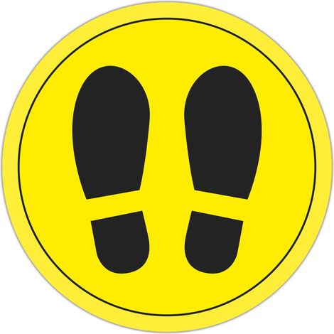 APLI 18597 - Cerchio di segnalazione per pavimento in PVC giallo e nero, 30 cm (1/4)