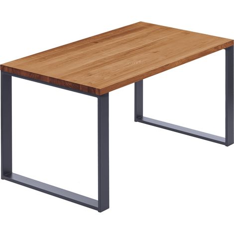 LAMO Manufaktur Esstisch Küchentisch, 120x80x76 cm (AxBxH), Modern, Dunkel / Anthrazit, LEG-01-A-004-7016M