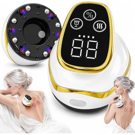 Appareil De Massage Anti-Cellulite 4 En 1, Gua Sha à Vide Et Chaleur Appareil De Massage Anti-Cellulite électrique Sans Fil Avec 9 Niveaux De Chaleur Et D'Aspiration Pour Raffermir La Peau Blanc (1/5)