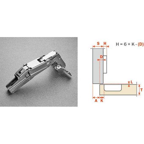 SALICE CERNIERA P/MOBILI C2AFG99 COLLO 9 165 GRADI