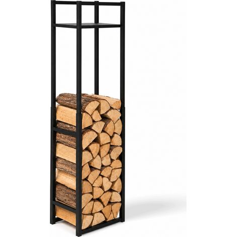 TolleTour Kaminholzregal höhenverstellbar mit Ablage, 45 × 32 × 120/145/170 cm, 45 × 32 cm Stellfläche, 100 kg, 100 kg Regaltraglast (1/5)
