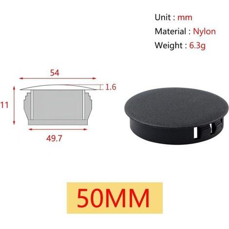 10 Stück 30 mm runde Kunststoffstopfen, Abdeckungen für Möbellöcher, weiß, Bohrlochstopfen zum Verschließen von Möbellöchern (1/4)