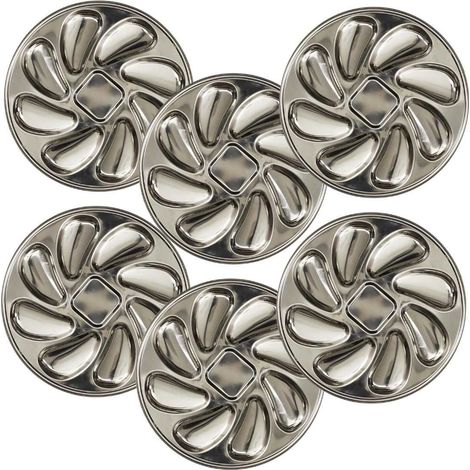 Set de 6 assiettes à huîtres en acier inoxydable argenté (8 huitres)