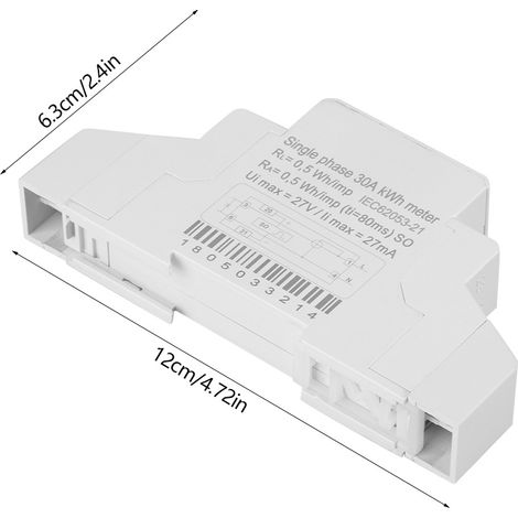 Compteur électrique électronique 220 V 5 (30) A monophasé 2 fils 1P sur rail DIN (1/5)