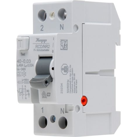 KOPP Interrupteur différentiel, 40A, 2 pôles, type A, 30 mA