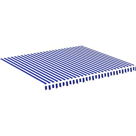 Maison Exclusive - Tessuto di Ricambio per Tenda da Sole Blu e Bianco 380x345 cm Poliestere (1/5)
