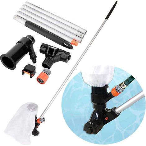 1 aspirateur de piscine à jet, sans électricité, avec tête et manche, pour piscines hors sol et bassins (1/5)