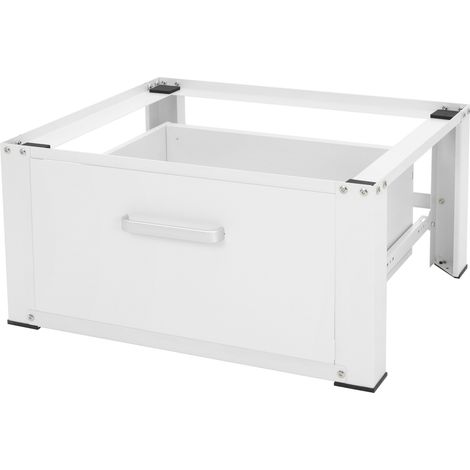 ML-Design Base para Lavadora con Cajón 63 x 54 cm de Acero Blanco Capacidad Hasta 150 kg Bastidor Estable para Secadora Pedestal 32 cm de Altura Soporte Universal Antideslizante para Almacenaje (1/5)