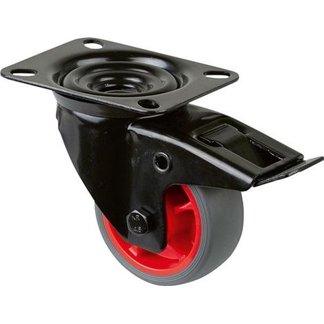 BS Rollen Lenkrolle L820.B44.081.03 mit Platte, Ø 80 B 32mm, 100kg TPR (1/3)