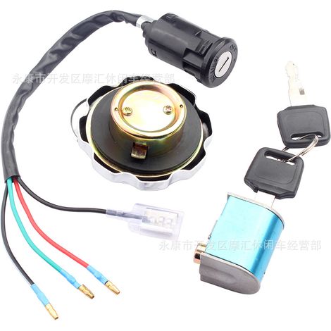 Compatible with Honda CG125, CG 125cc, 150cc, ZJ125, ZJ150 ignition lock, fuel tank cap, and key. (1/4)