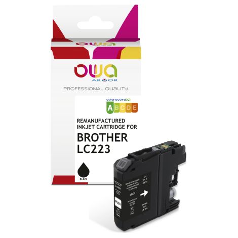Cartouche OWA Compatible Brother LC223 Noir pour imprimante jet d'encre (1/5)
